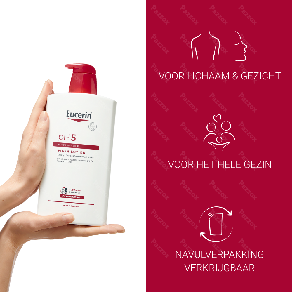Eucerin pH5 Waslotion Droge En Gevoelige Huid Pompfles 1l