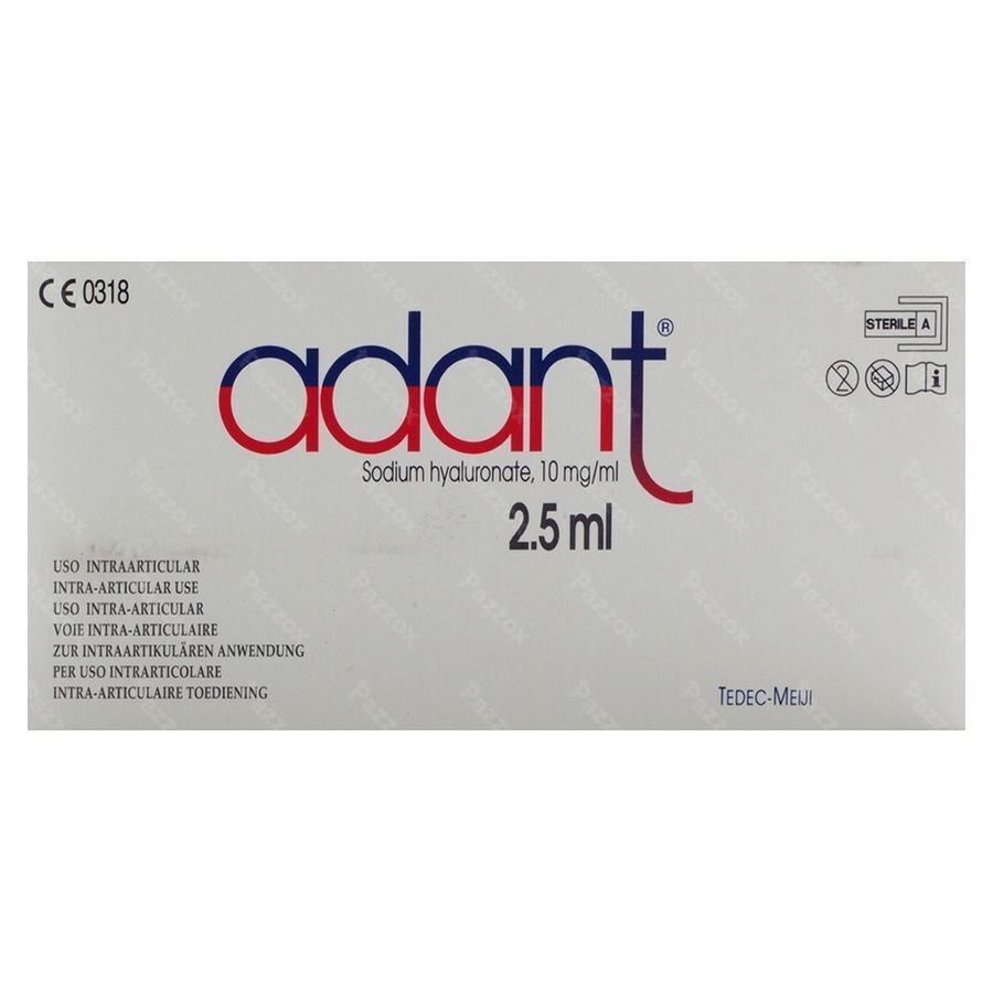Adant Sol 1% Inj Intra Articul. 3 X 2,5ml