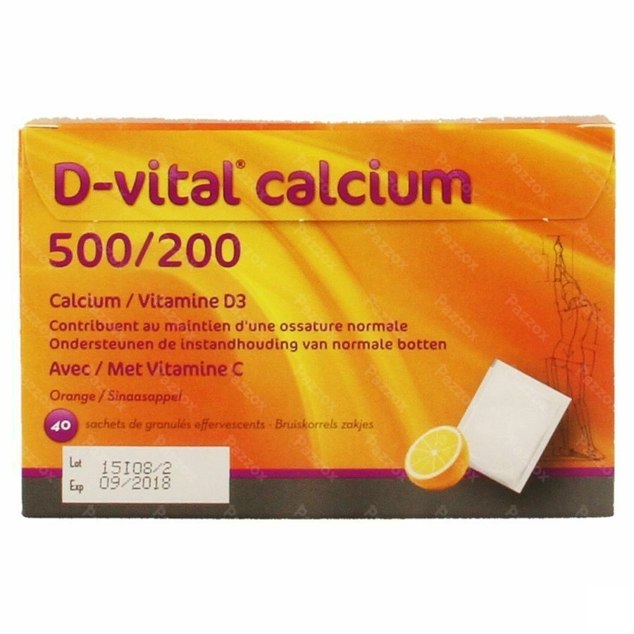 D-vital Calcium 500/200 Orange Sachet 40