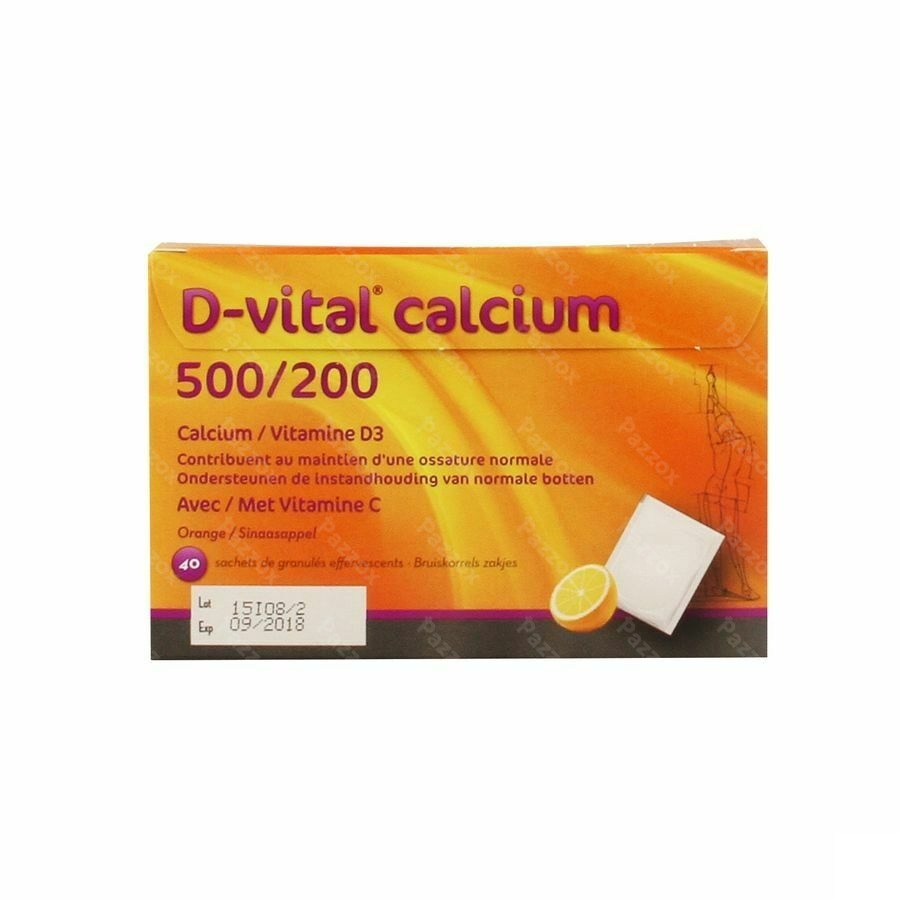 D-vital Calcium 500/200 Orange Sachet 40