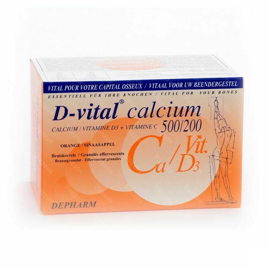 D-vital Calcium 500/200 Orange Sachet 40