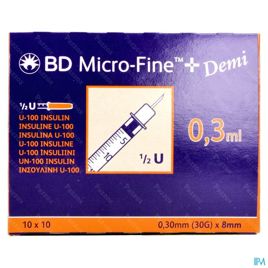 Bd Microfine+ Ser.ins.demi 0,3ml 30g 8mm100 324826