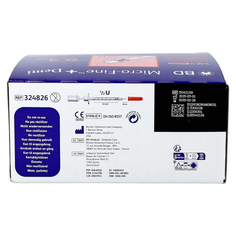 Bd Microfine+ Ser.ins.demi 0,3ml 30g 8mm100 324826