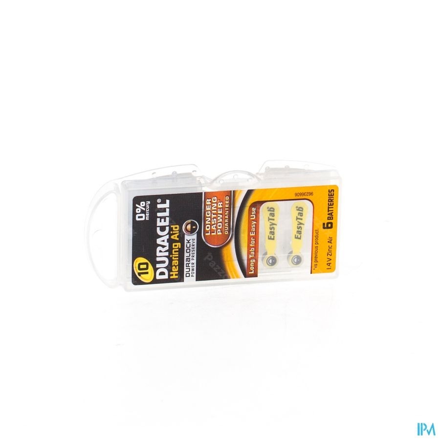 Duracell Easytab Hoorbatterij Da10 6 Geel