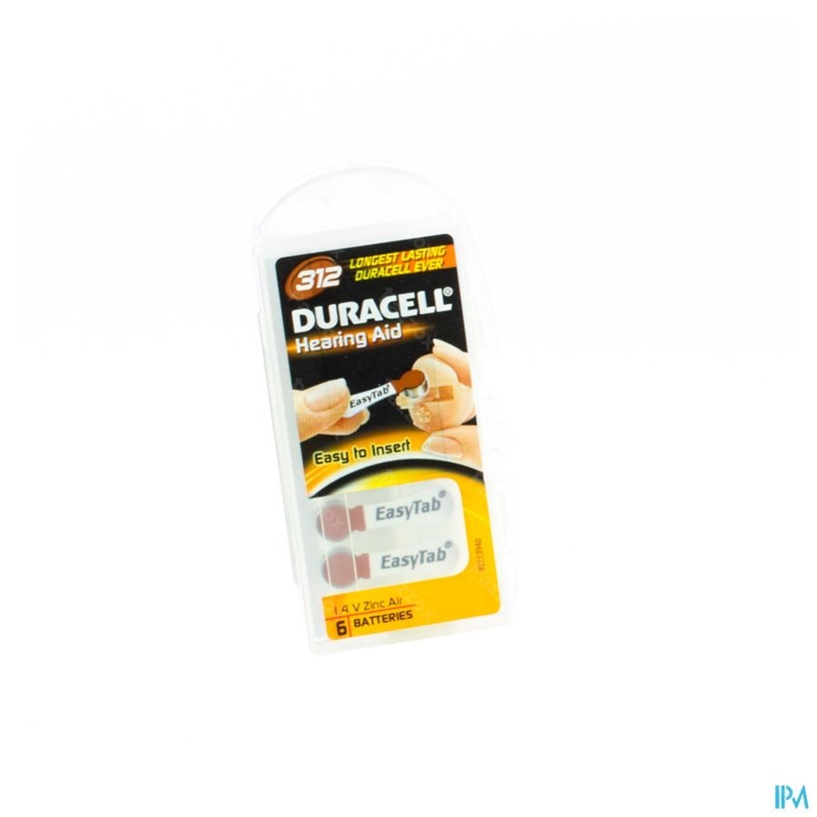 Duracell Easytab Pile Auditive Da312 6 Brun