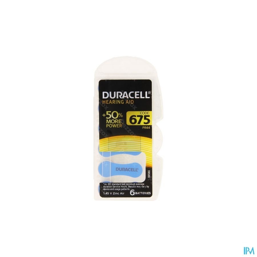 Duracell Easytab Pile Auditive Da675 6 Bleu