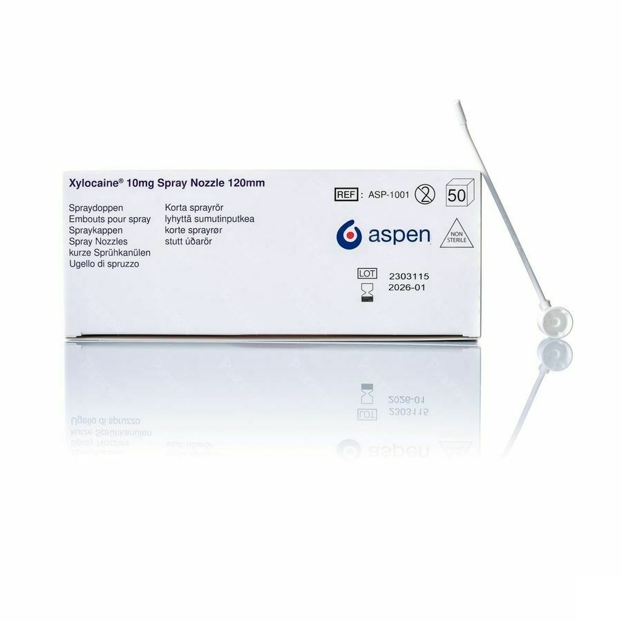 Xylocaine N/ster. Embouts/doppen 50 - 120 Mm