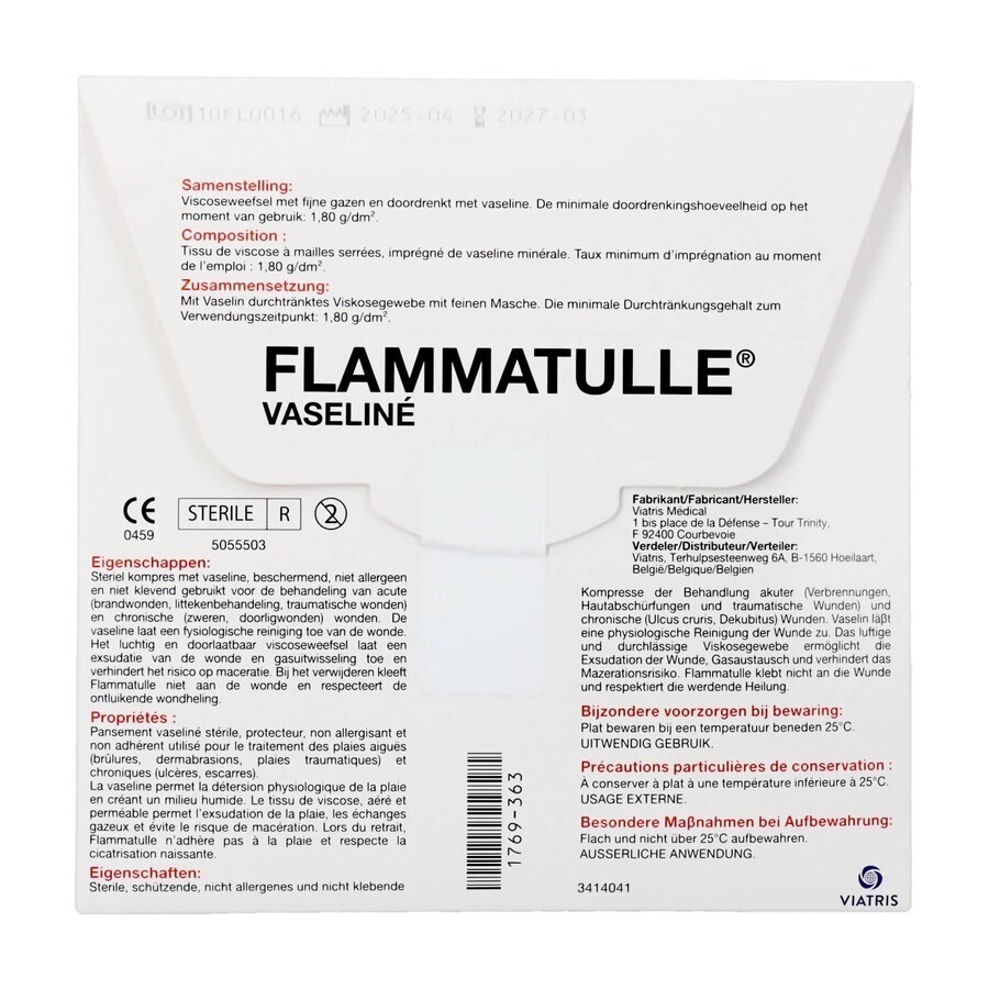 Flammatulle Vaseline Cp 10x10x10 Rempl 1478726