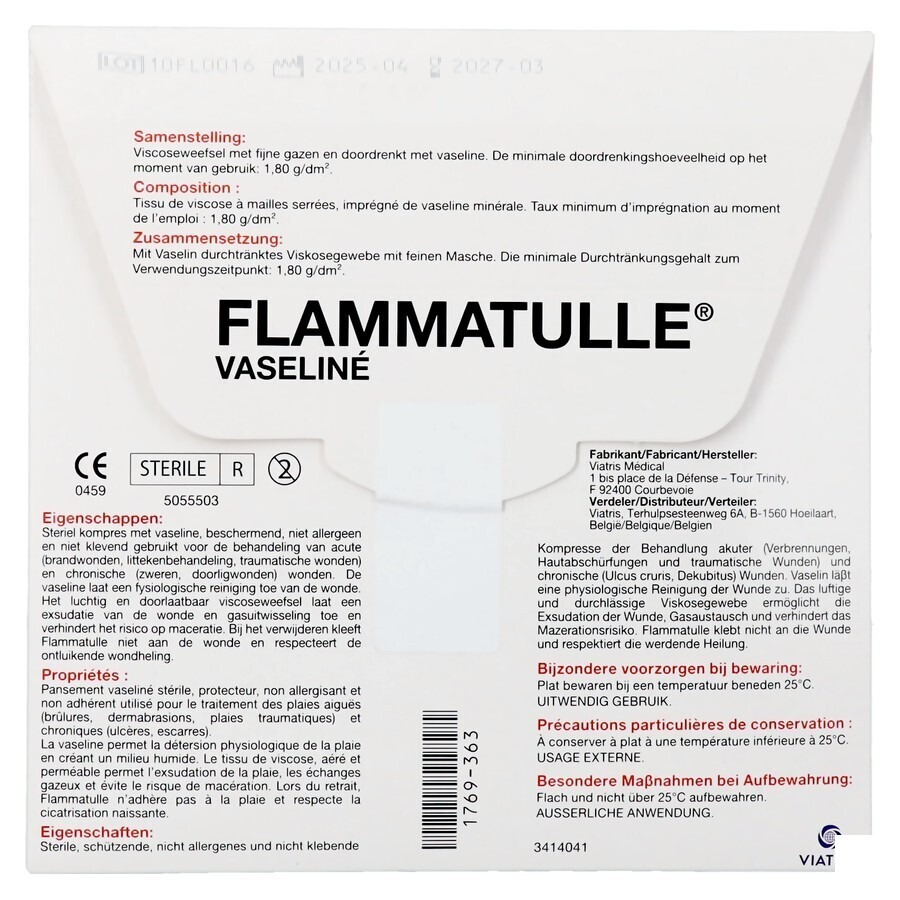 Flammatulle Vaseline Cp 10x10x10 Rempl 1478726