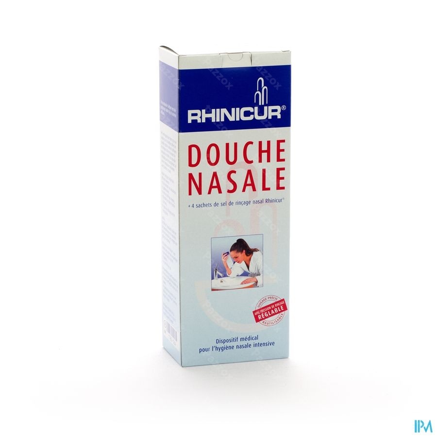 Rhinicur Douche Nasale + 4 Sachets Sel Rincage - Pazzox