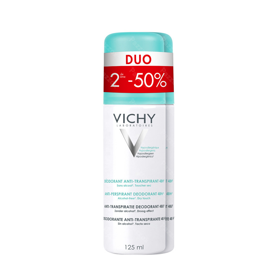 Vichy Intense Anti-Transpiratie Deodorant Spray 48u Hevige Transpiratie | Duo 2 X 125ml