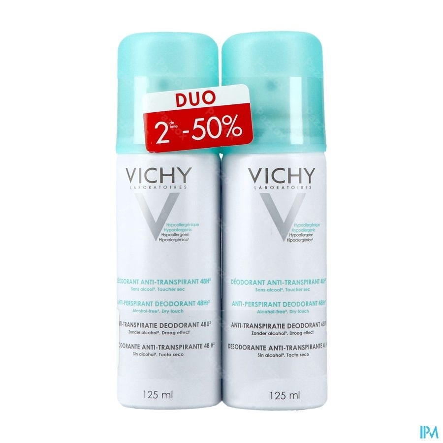 Vichy Intense Anti-Transpiratie Deodorant Spray 48u Hevige Transpiratie | Duo 2 X 125ml