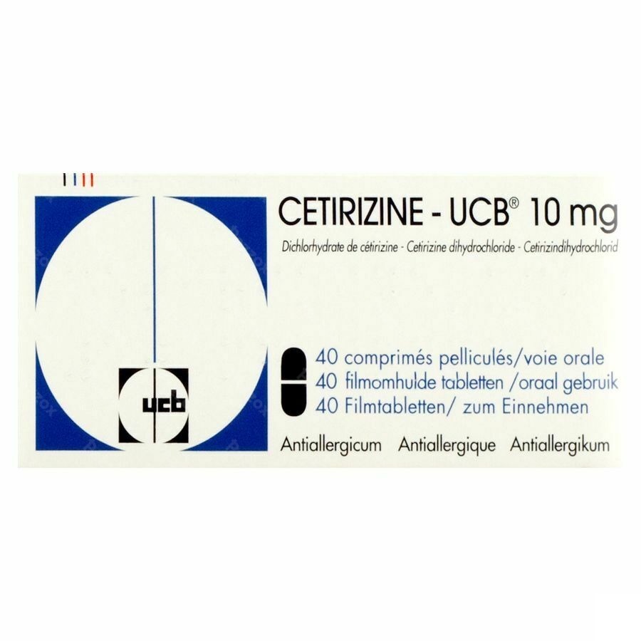 Cetirizine UCB 10mg 40 Tabletten