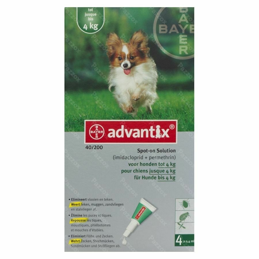 Advantix 40/ 200 Honden < 4kg Fl 4x0,4ml