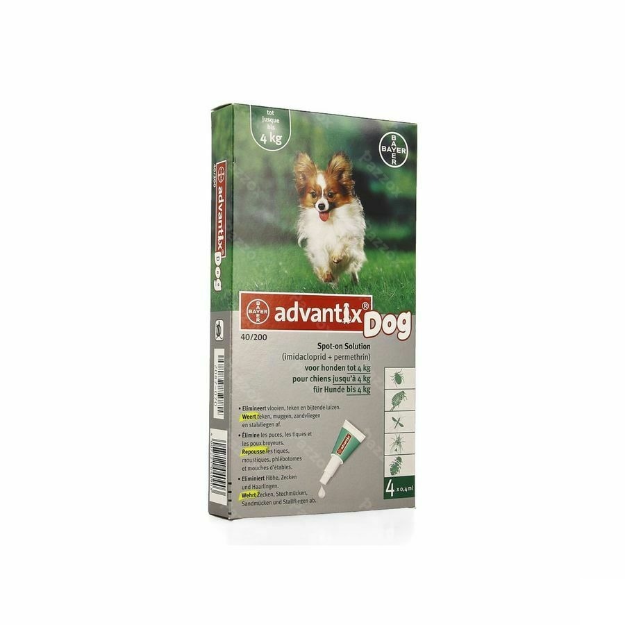 Advantix 40/ 200 Honden < 4kg Fl 4x0,4ml