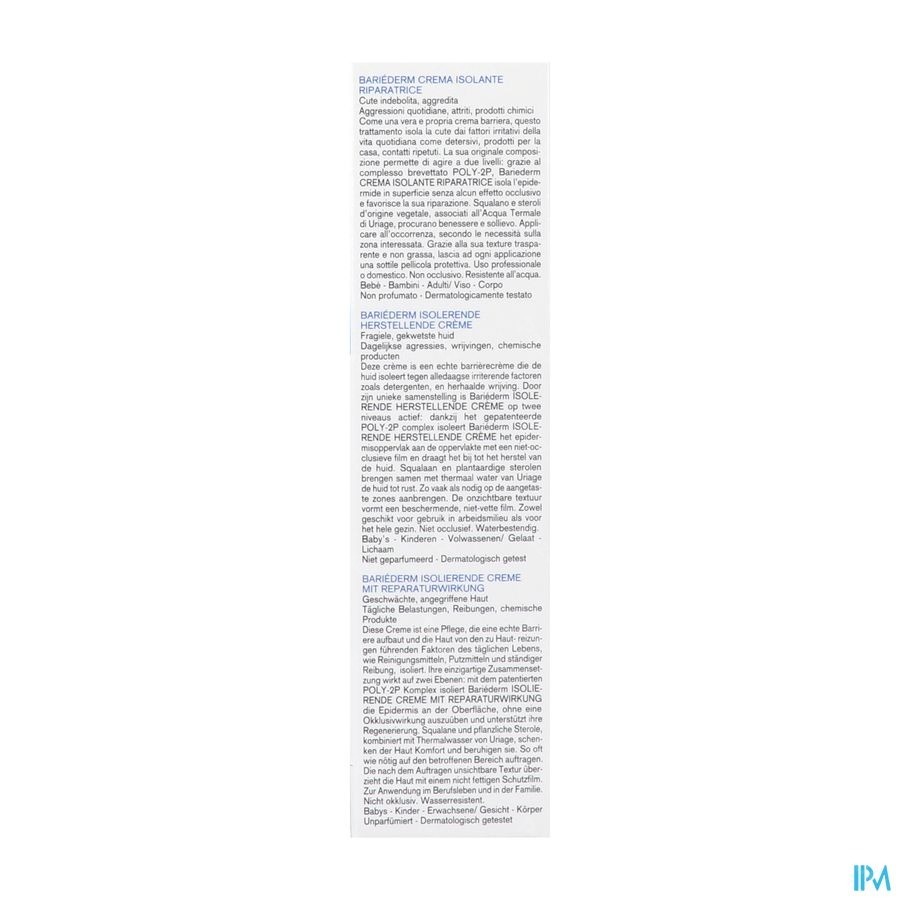 Uriage Bariéderm Isolerende en Herstellende Crème Gezicht en Lichaam 75ml