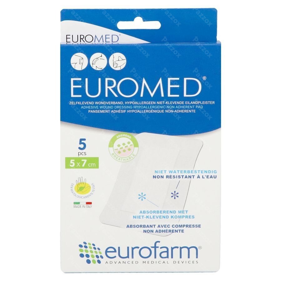 Euromed 5x 7cm 5 Pansement D'ile Steril