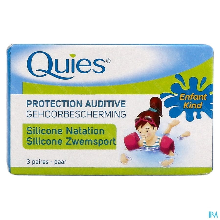 Quies Gehoorbescherming Silicone Zwemsport Kind 3 Paar Oordoppen