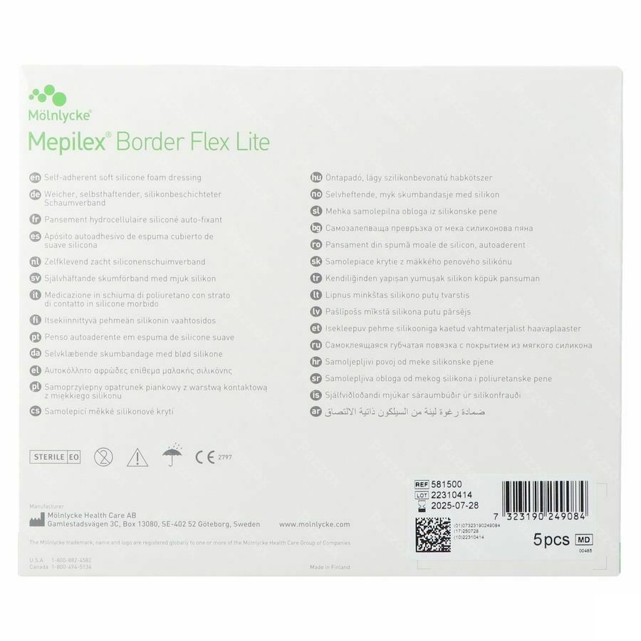 Mepilex Lite Pans Fin Sil Ster 15x15,00cm 5 284300