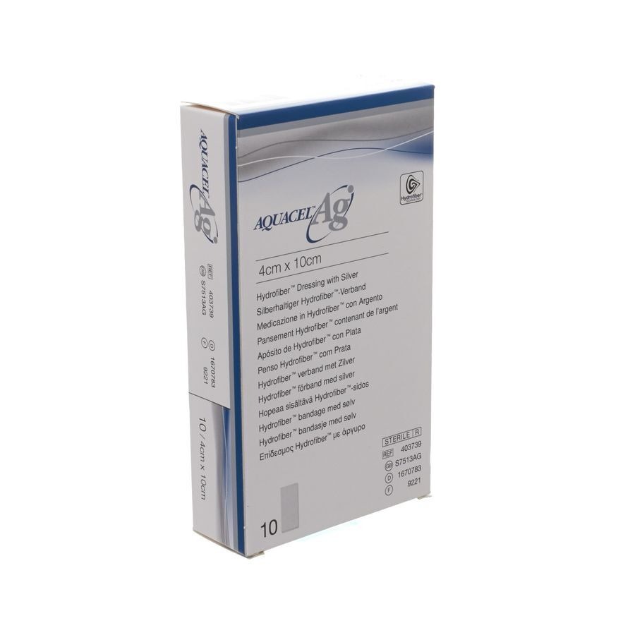 Aquacel Ag Pansement Hydrofiber 10cmx4cm 10 403739