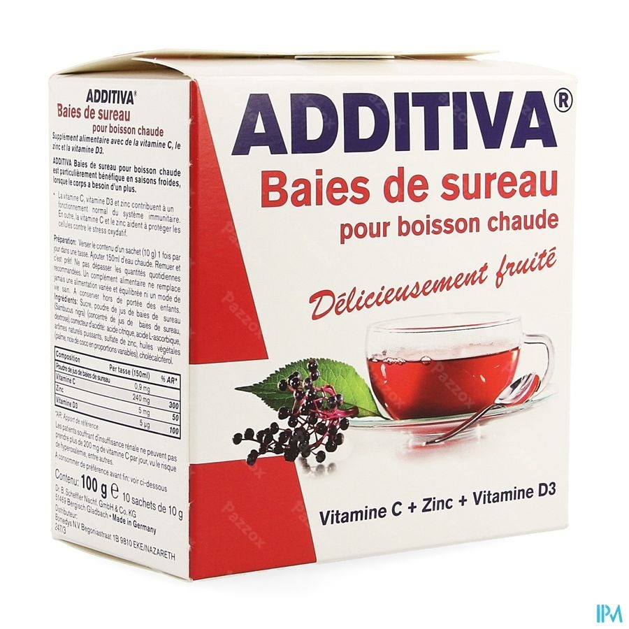 Additiva Baies Sureau Pour Boisson Chaude Sach 10