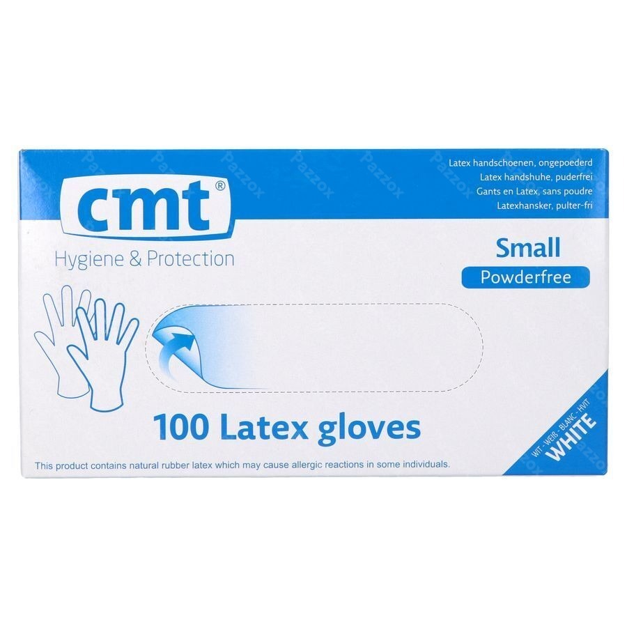 Cmt Handschoenen Latex Wit Pf S 100