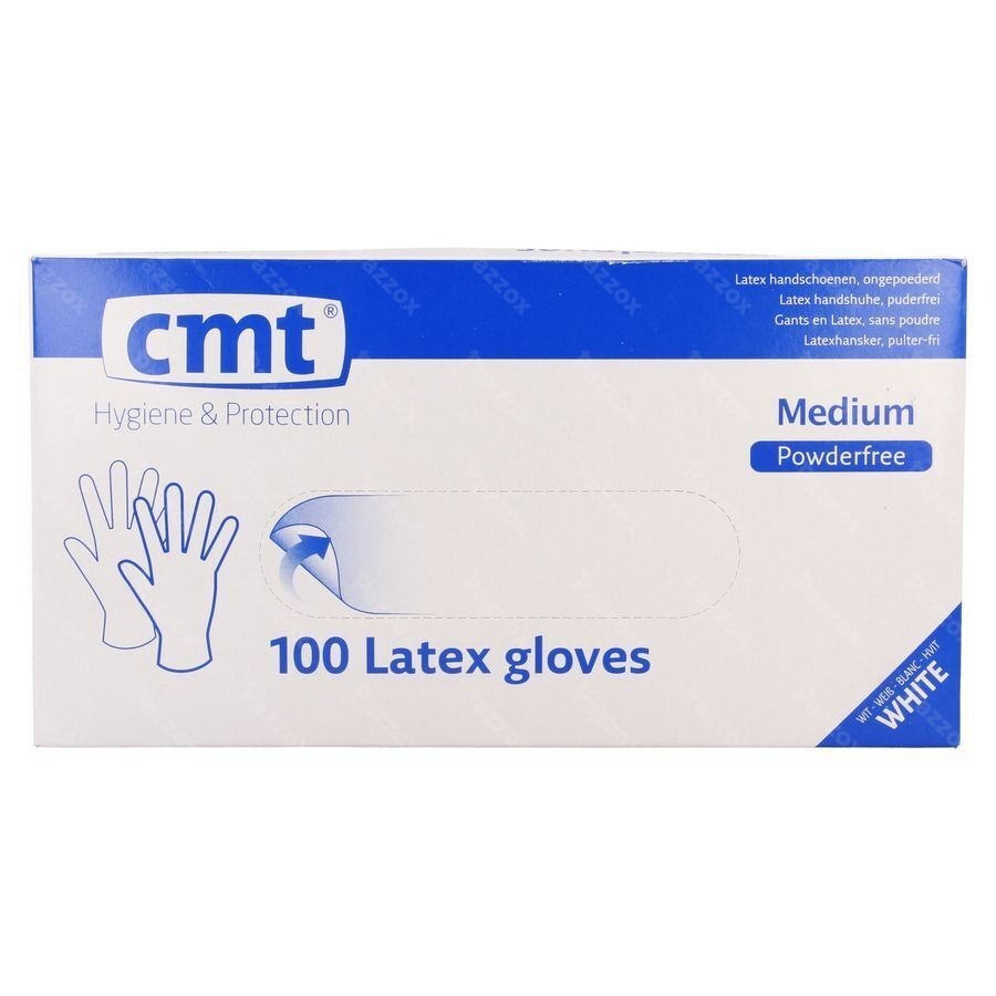 Cmt Handschoenen Latex Wit Pf M 100