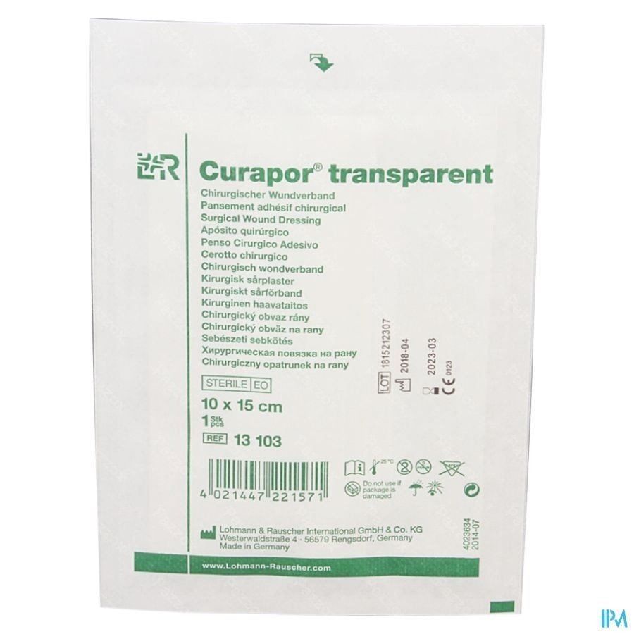 Curapor Transparent Steril 10cmx15cm 25 13103