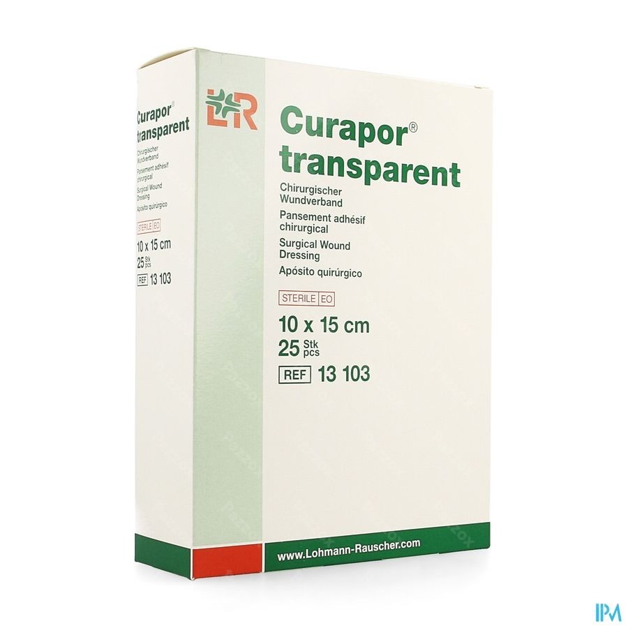 Curapor Transparent Steril 10cmx15cm 25 13103