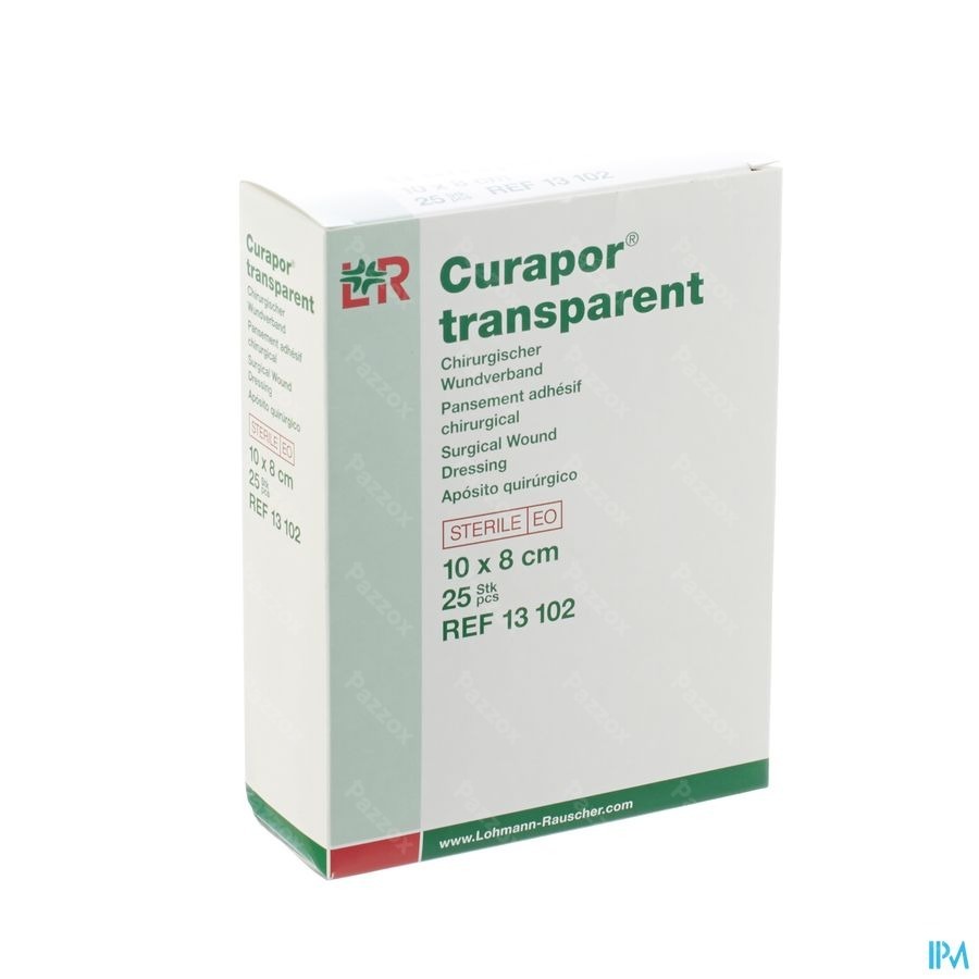 Curapor Transparent Steril 10cmx 8cm 25 13102