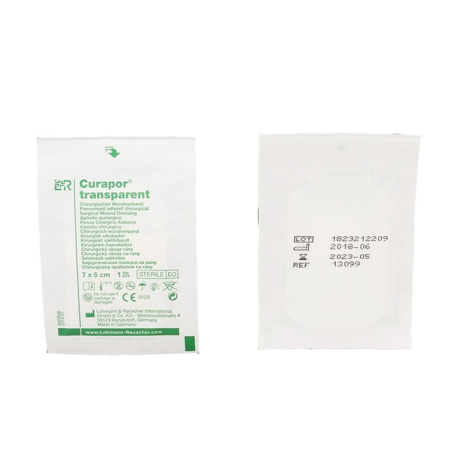 Curapor Transparent Steril 7cmx 5cm 5 13099
