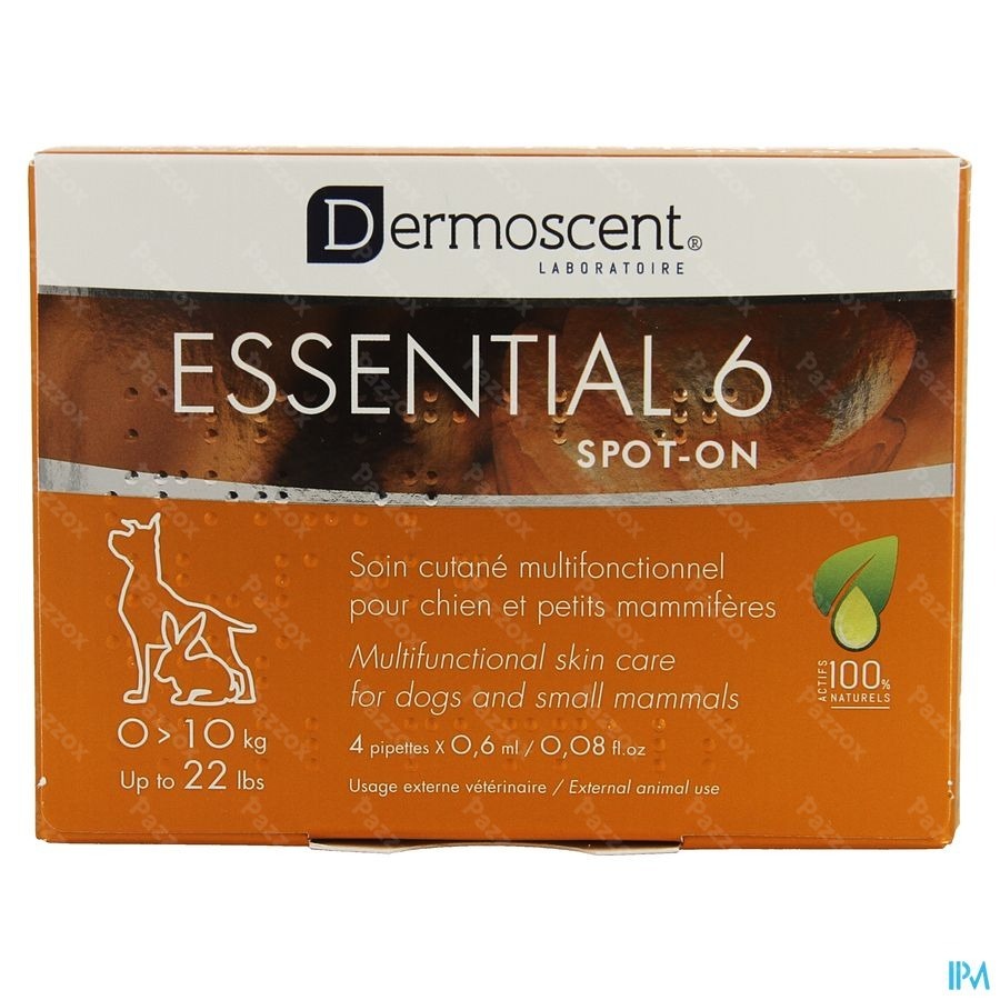 Essential 6 Spot-on Chien 1-10kg Pipet 4x0,6ml