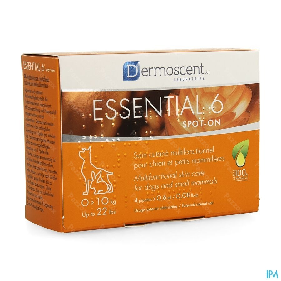 Essential 6 Spot-on Chien 1-10kg Pipet 4x0,6ml