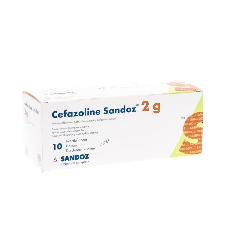 Cefazoline Sandoz 2g Pulv Sol Inj 10 Fl X 2g