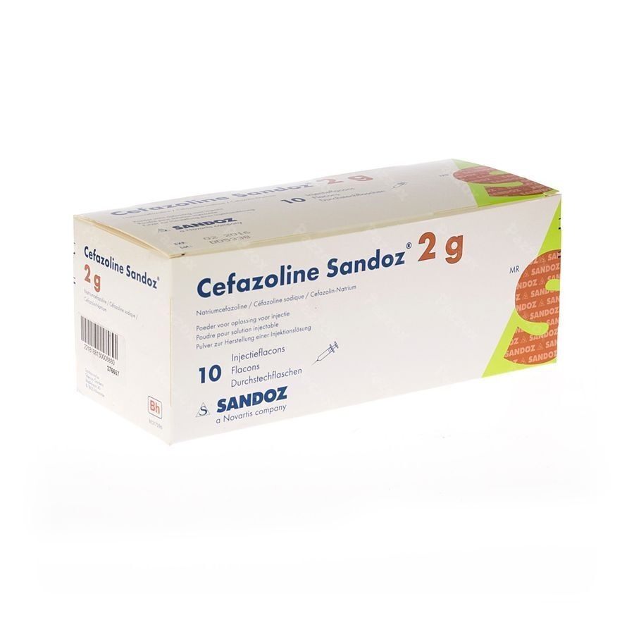 Cefazoline Sandoz 2g Pulv Sol Inj 10 Fl X 2g