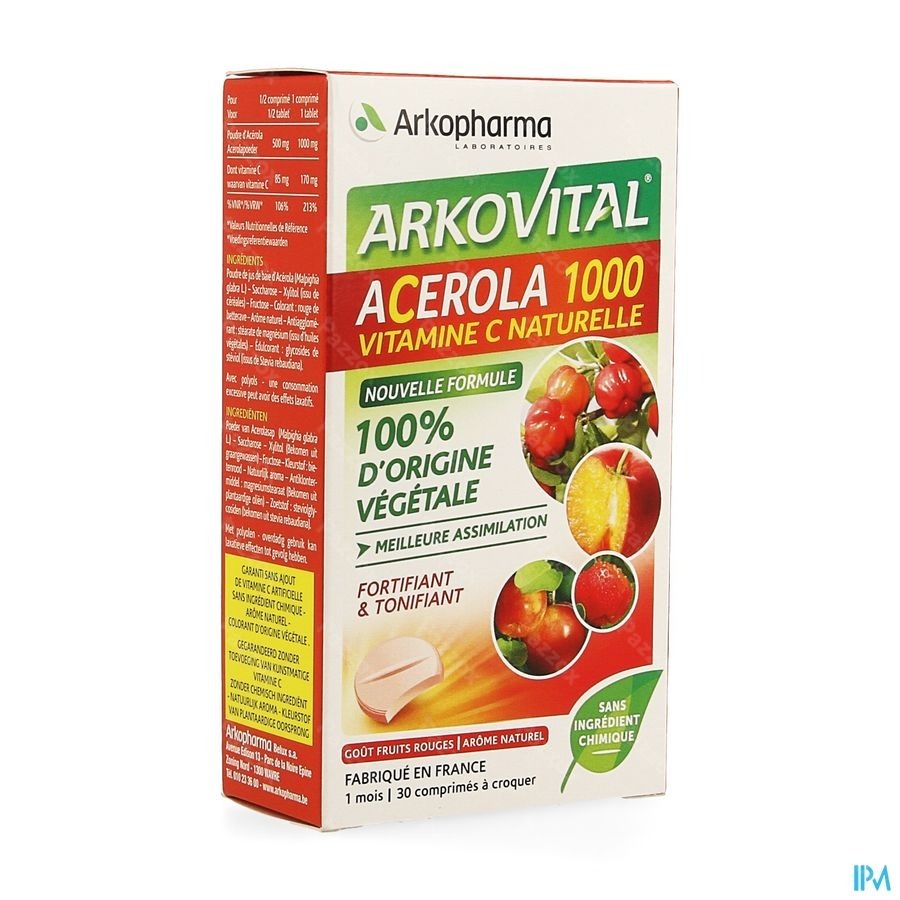 Arkovital Acerola 1000 30 comprimes + 15 comprimes Gratuit