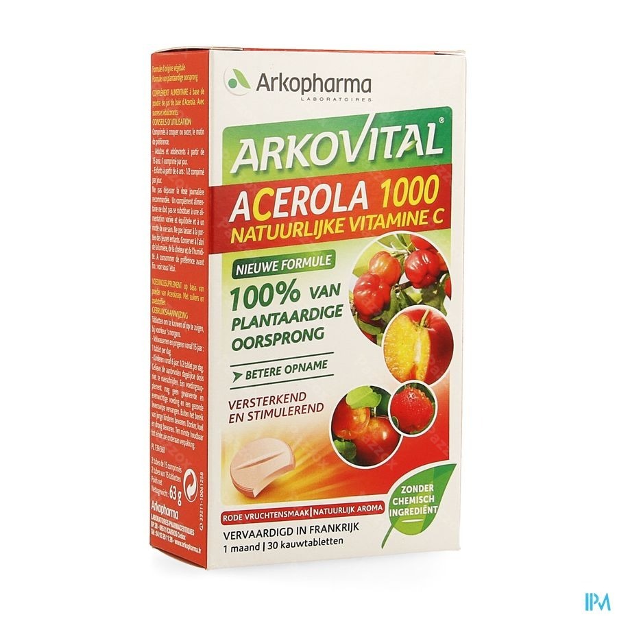 Arkovital Acerola 1000 30 tabletten + 15 tabletten Gratis