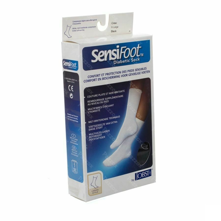 Sensifoot Chaussette Pied Diabet.noir 1p Xl 77148