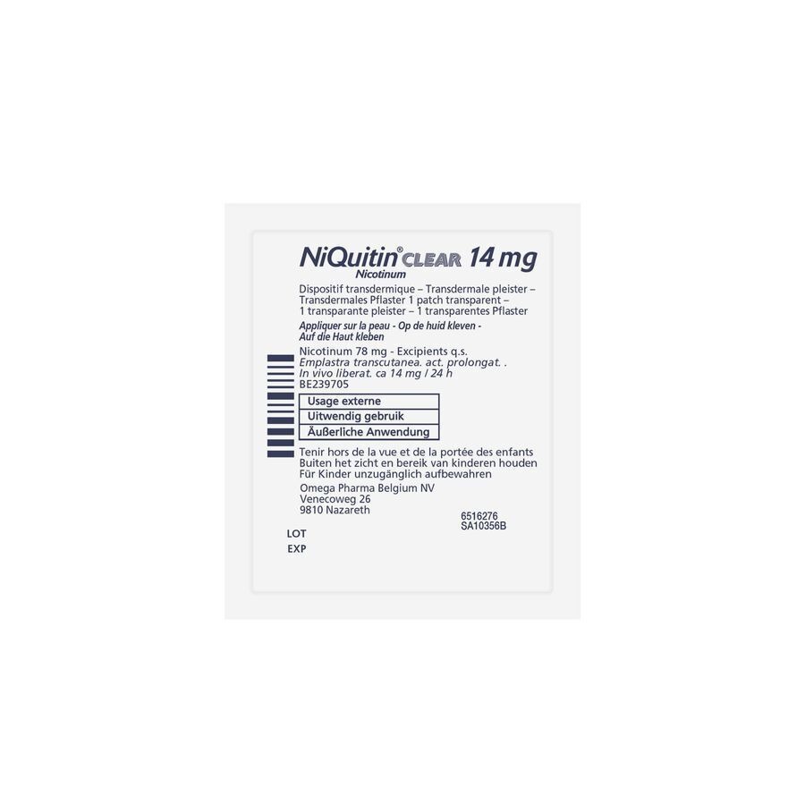 Niquitin Clear Patches 21 X 14mg