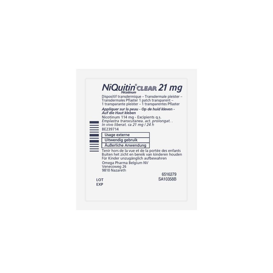 Niquitin Clear Patches 21 X 21mg