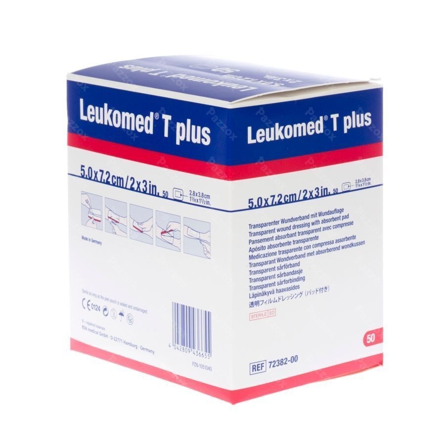 Leukomed T Plus Verb Ster 7,2cmx 5cm 50 7238200