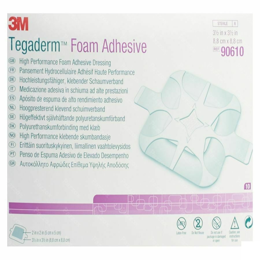 Tegaderm Foam Dressing Adh 8,80x 8,80cm 10 90610