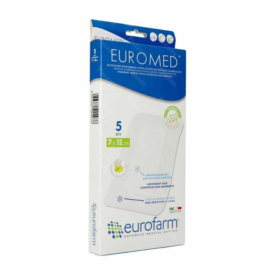 Euromed 7x12cm 5 Pansement D'ile Steril