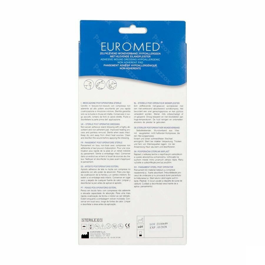 Euromed 7x12cm 5 Pansement D'ile Steril