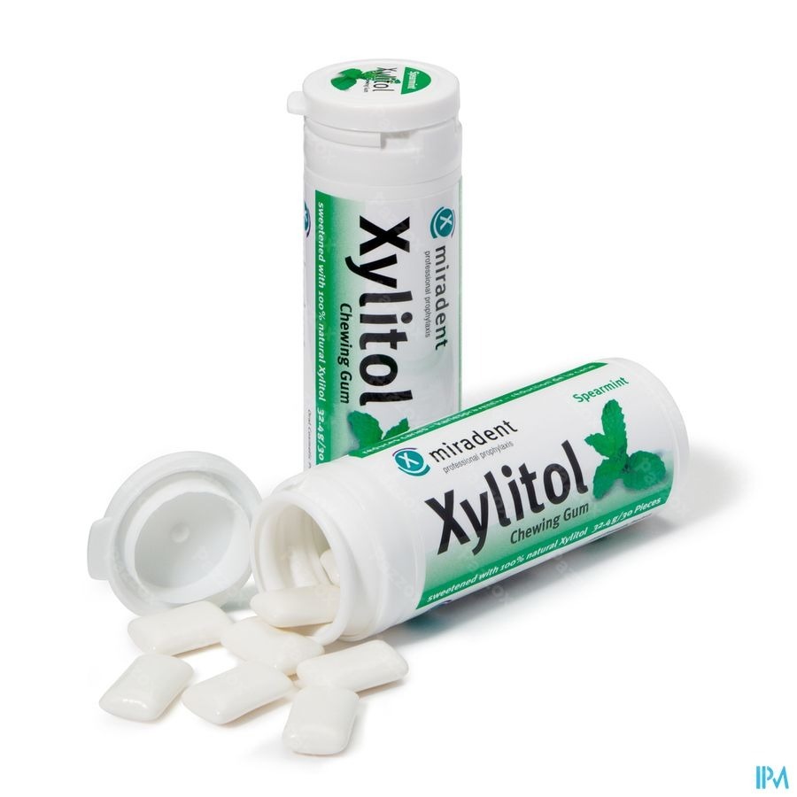 Miradent Chewing Gum Xylitol Menthe Verte Ss 30 - Pazzox