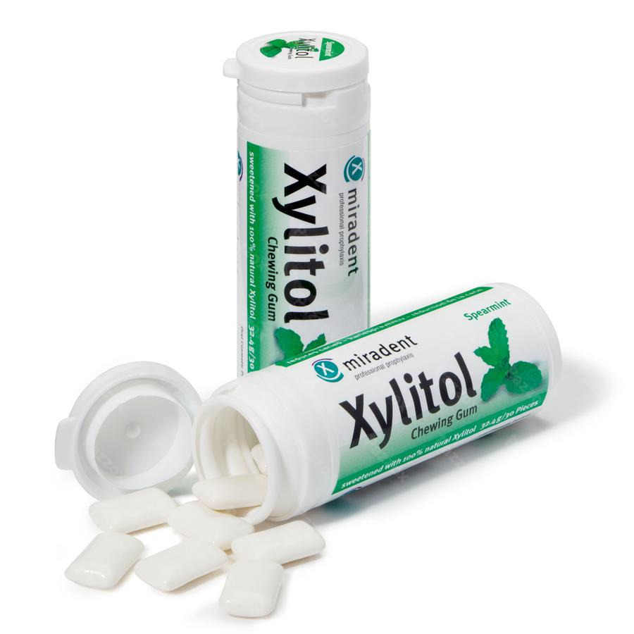 Miradent Chewing Gum Xylitol Menthe Verte Ss 30 - Pazzox