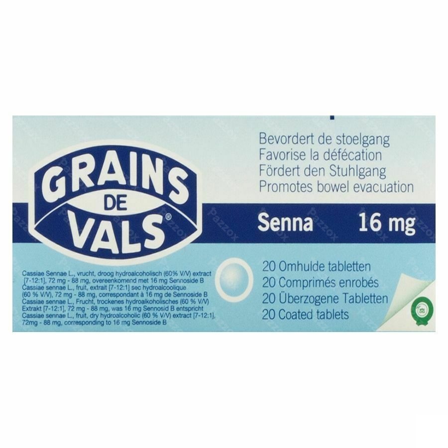 Grains De Vals Senna bij Constipatie 20 Tabletten