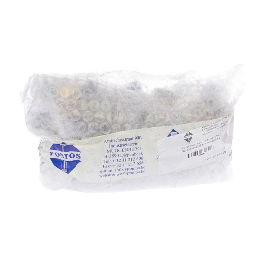 Flacon All-round Brun+caps 15ml 20 Pontos