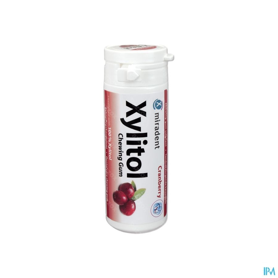 Miradent Chewing Gum Xylitol Canneberge S/sucre 30