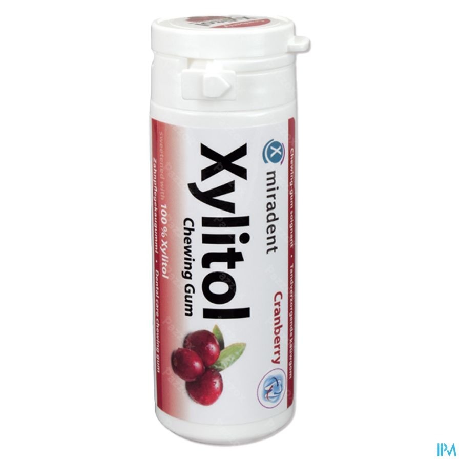 Miradent Chewing Gum Xylitol Canneberge S/sucre 30